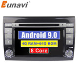 Eunavi Android 10.0 4G RAM Car DVD Player 7'' Autoradio GPS Navigation For Fiat Bravo 2007 2008 2009 Radio Stereo Bluetooth USB