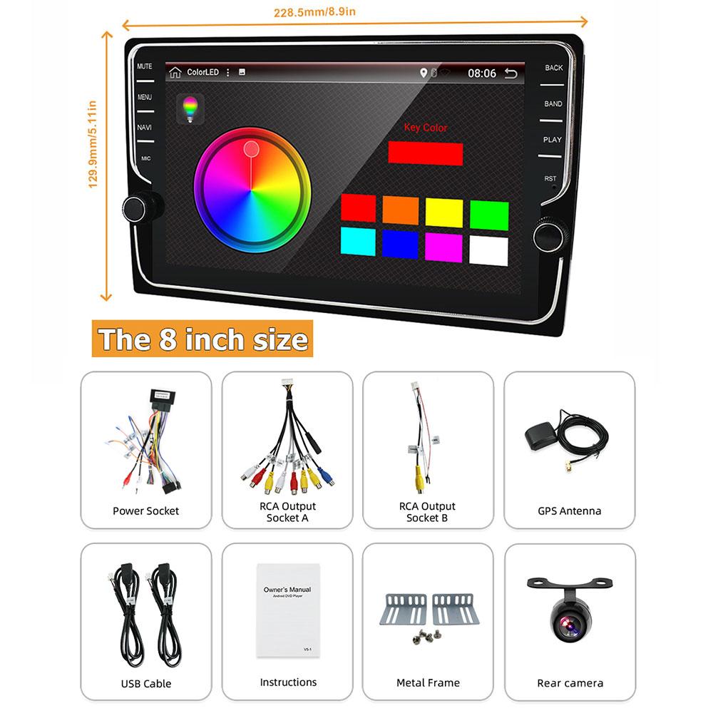 Eunavi 2 din 8'' Android 10 Car Multimedia Player GPS Radio For Ford focus 2 2004-2011 Auto Audio Video stereo headunit WIFI