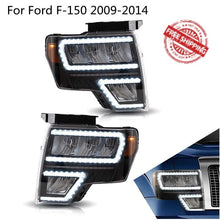 Załaduj zdjęcie do przeglądarki galerii, Vland Headlights Assembly For Ford F-150 2009-2014 With Full LED Start up Animation DRL Raptor Front Lamps