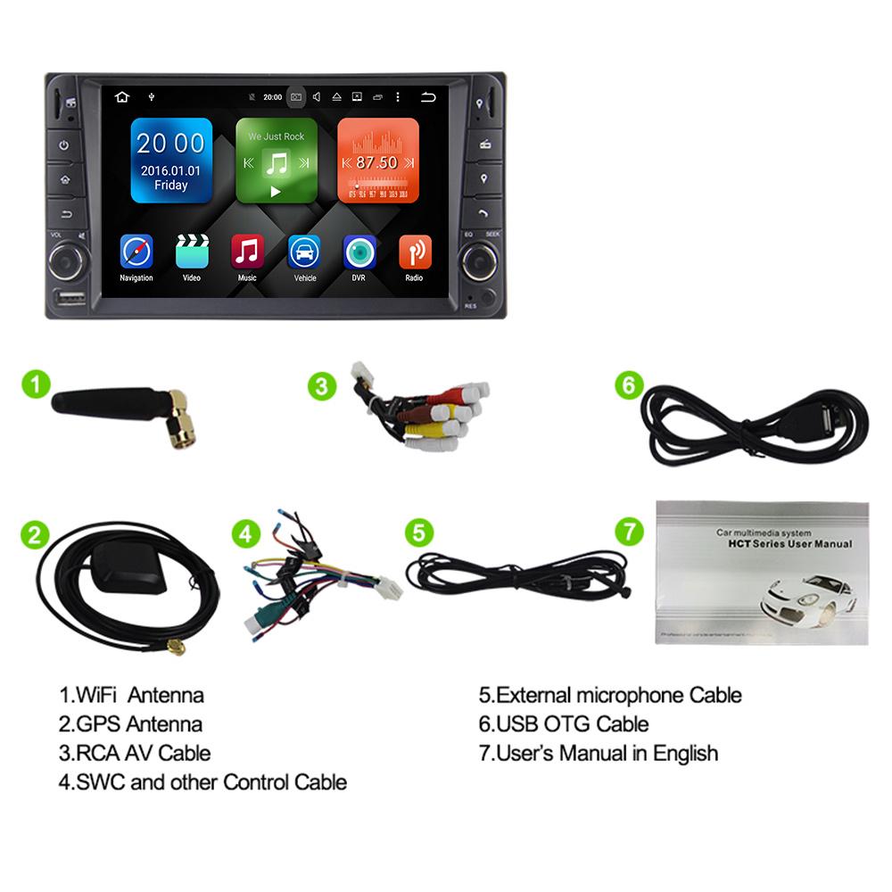 Eunavi 2 din 7 inch Android 9.0 car radio multimedia player for Toyota Hilux VIOS Old Camry Prado RAV4 Prado 2003-2008 gps navi