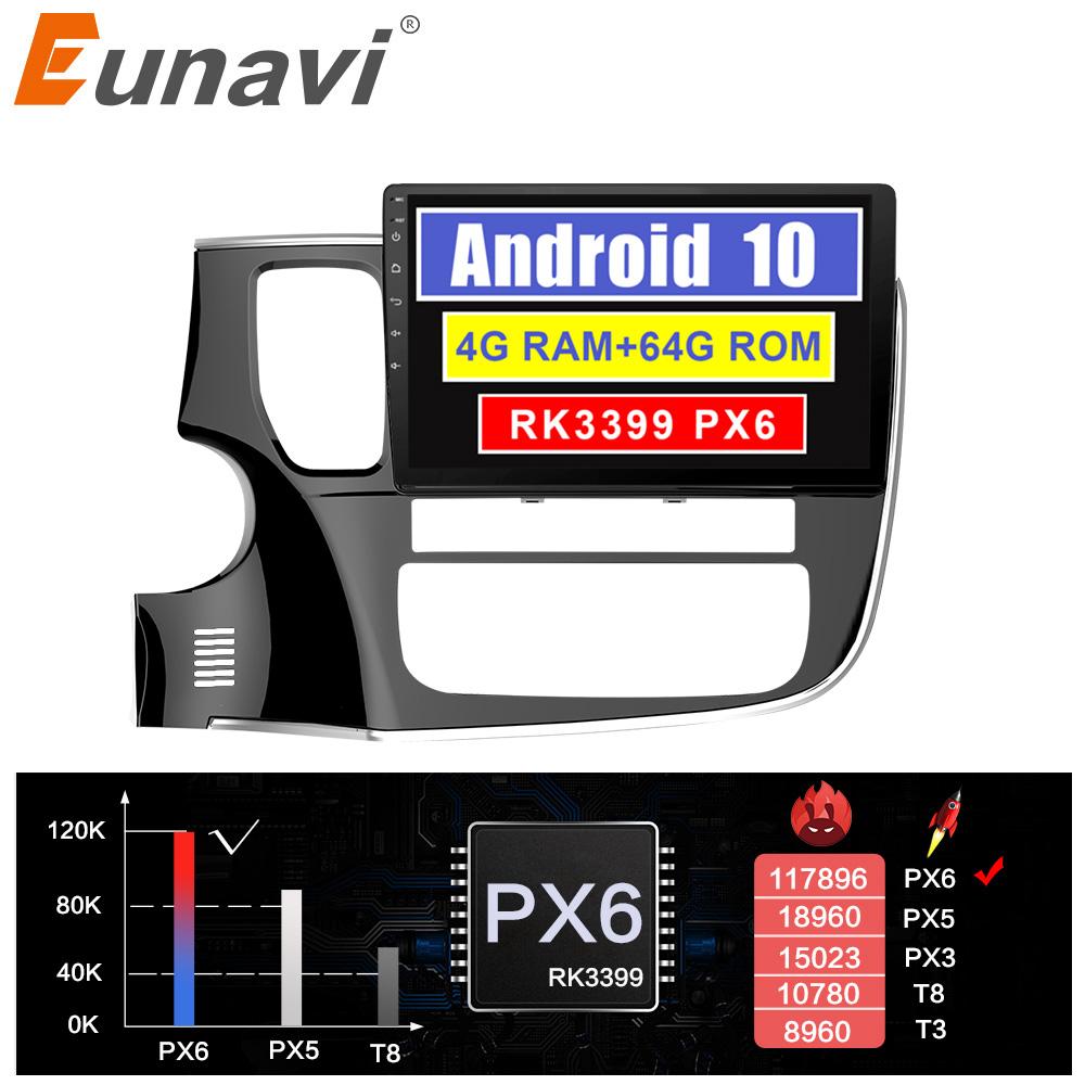 Eunavi 2 din car radio stereo multimedia for Mitsubishi Outlander 2017 2Din headunit GPS TDA7851 audio navigation Android 10