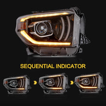 Załaduj zdjęcie do przeglądarki galerii, VLAND Headlamp Car Headlights Assembly for Toyota Tundra LED Projector Headlights LED DRL with moving turn signal Dual Beam Lens