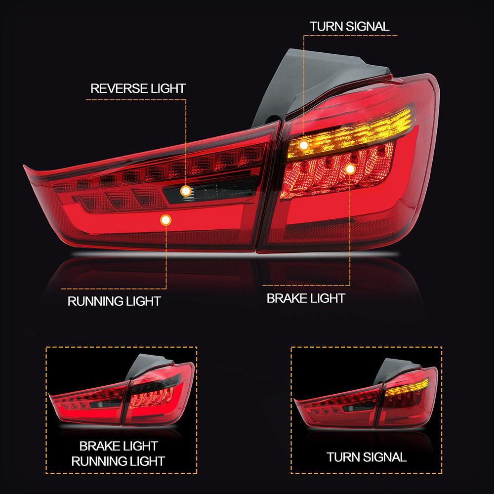 Akcesoria samochodowe VLAND LED tylne światła montażowe dla Mitsubishi Asx/Out Lander Sports 2010-2015 tylna lampa kierunkowskaz do tyłu