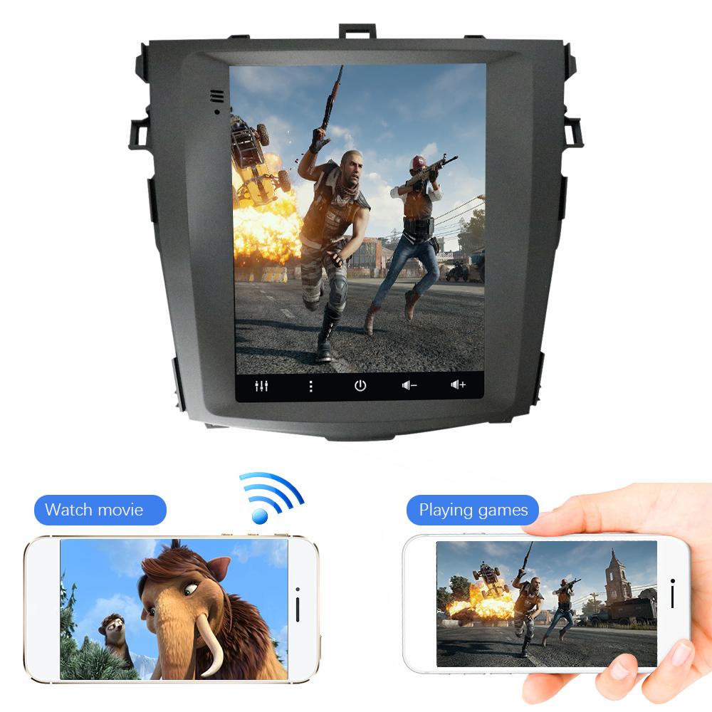 Eunavi 2Din Android Car Multimedia Player for Toyota Corolla 2007 2008 2009 2010 2011 Radio Vertical Tesla screen Navigation GPS