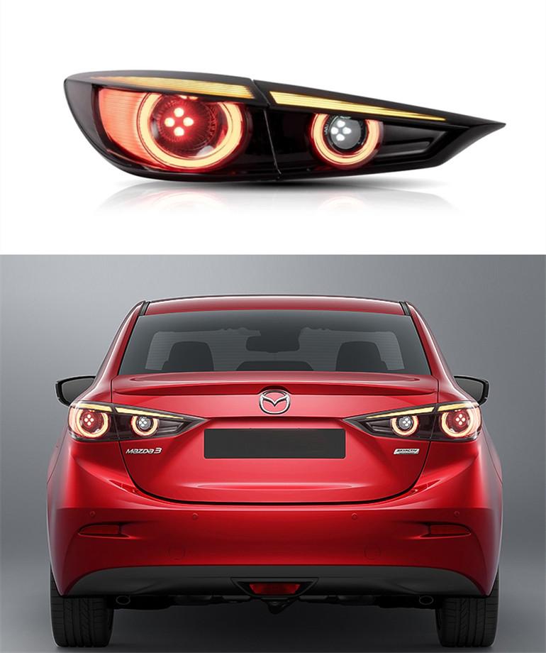 LED Taillights For Mazda 3 AXELA  Smoked with Dynamicwith Turn Signal Reverse DRL Lights Car Accessories2014-2018