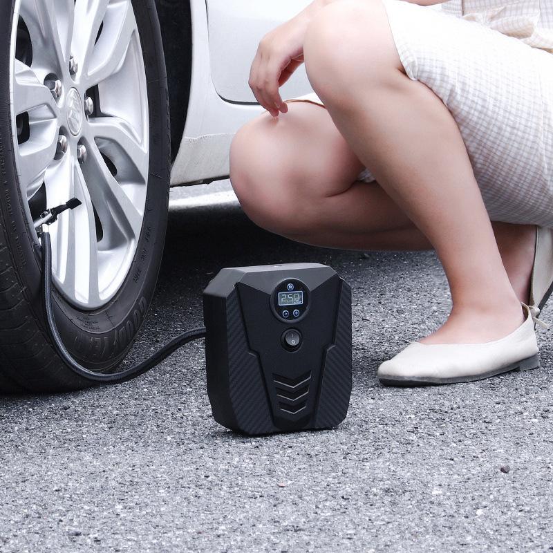 Vehicle-mounted air pump, air pump, automobile, high-power car, multi-function automatic charging and stopping dual-cylinder high-pressure tires