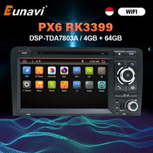 Załaduj zdjęcie do przeglądarki galerii, Eunavi Android 10 4G 64G 2 DIN CAR DVD GPS For Audi A3 8P 2003-2012 S3 2006-2012 RS3 Sportback 2011 multimedia player 8 Cores