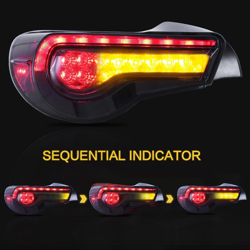 VLAND Tail Lights Assembly For Toyota 86 2012-UP Tail Lamp For Subaru BRZ/Scion FRS 2012-2019 With Moving Turn Signal Light