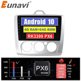 Eunavi 2 Din Android Audio 9'' Headunit Car Radio Multimedia Player For ford focus 2 3 Mk2 Mk3 2004-2011 hatchback 2din DSP GPS