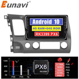 Eunavi 4G+64G 2 DIN IPS Android 10 Car Radio Multimedia Video Player GPS For Honda Civic 2006-2011 2din car pc 9 inch no dvd