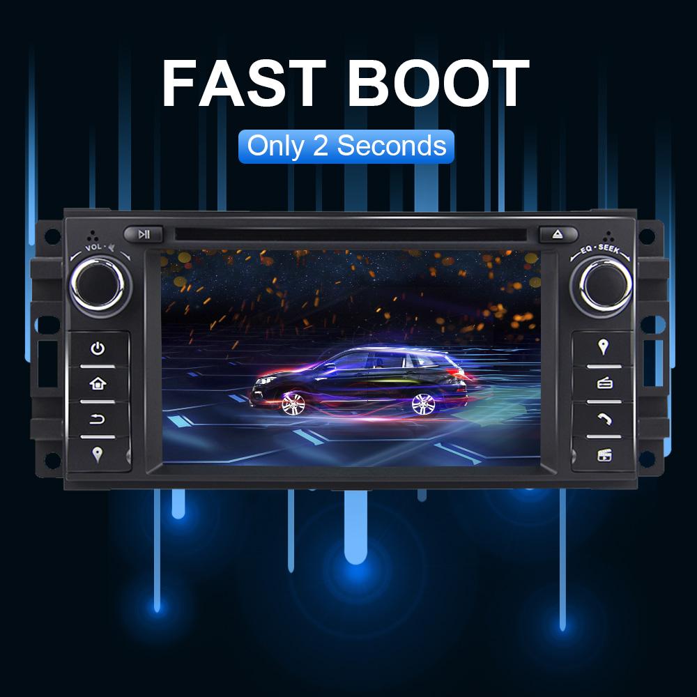 Eunavi Android 10 Car DVD Player Radio GPS For Jeep Cherokee Compass Commander Wrangler Dodge Caliber Chrysler C300 4Core 4G USB