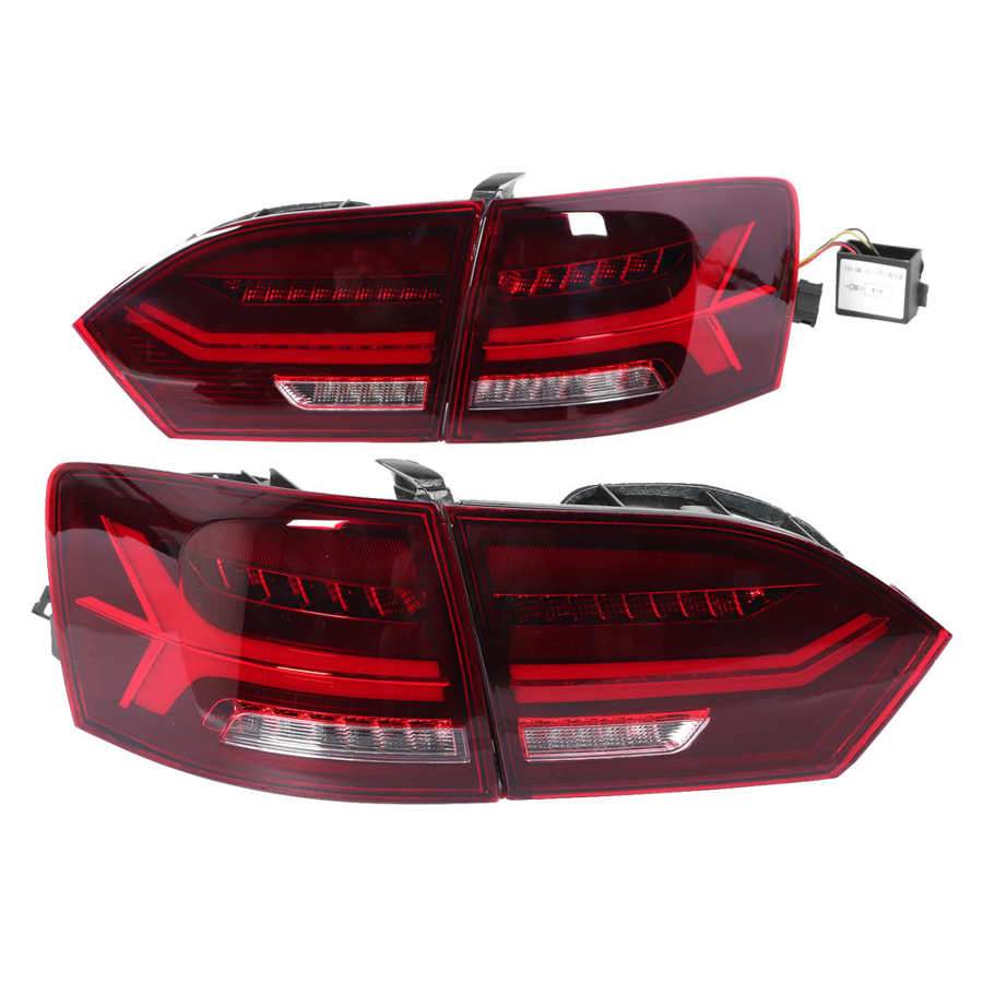 Full LED Dynamic Tail Lights Cherry Red Lens IP67 Waterproof Fit for MK6 2011 2012 2013 2014 YAB-ST-0215AH Car Styling