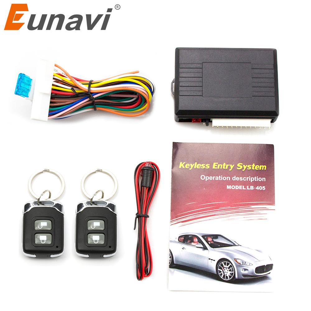 Eunavi Universal Automobile Car Remote Central Kit Blokada odblokowania System dostępu bezkluczykowego Centralny zamek zasilania z pilotem