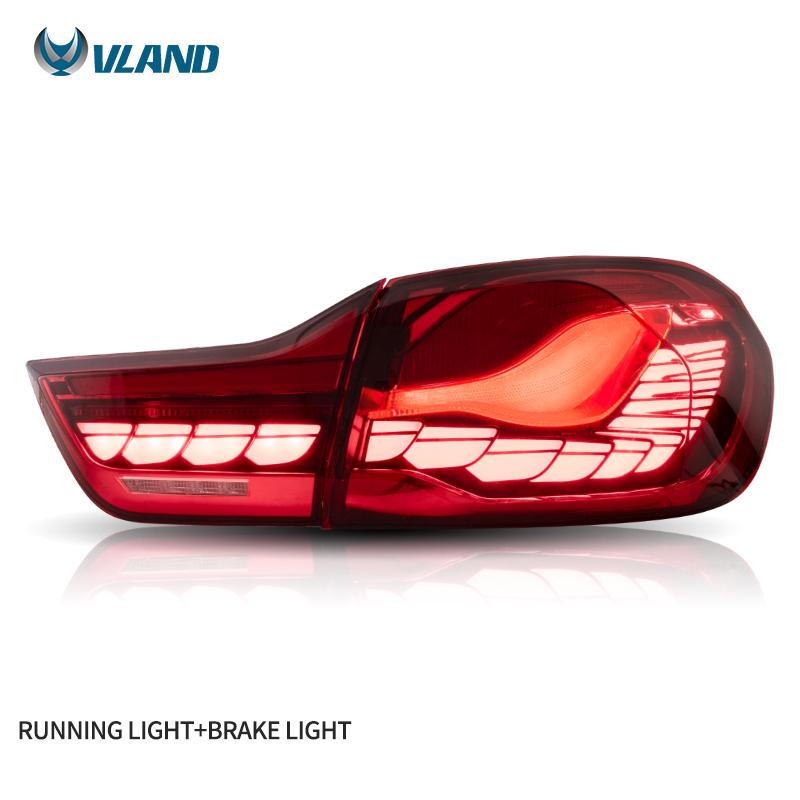 GTS OLED Style For BMW 4 Series VLAND Taillight F32 F33 F36 F82 F83 M4 Facelift Rear Lights LED 2014-2020 Sequential Turn Signal