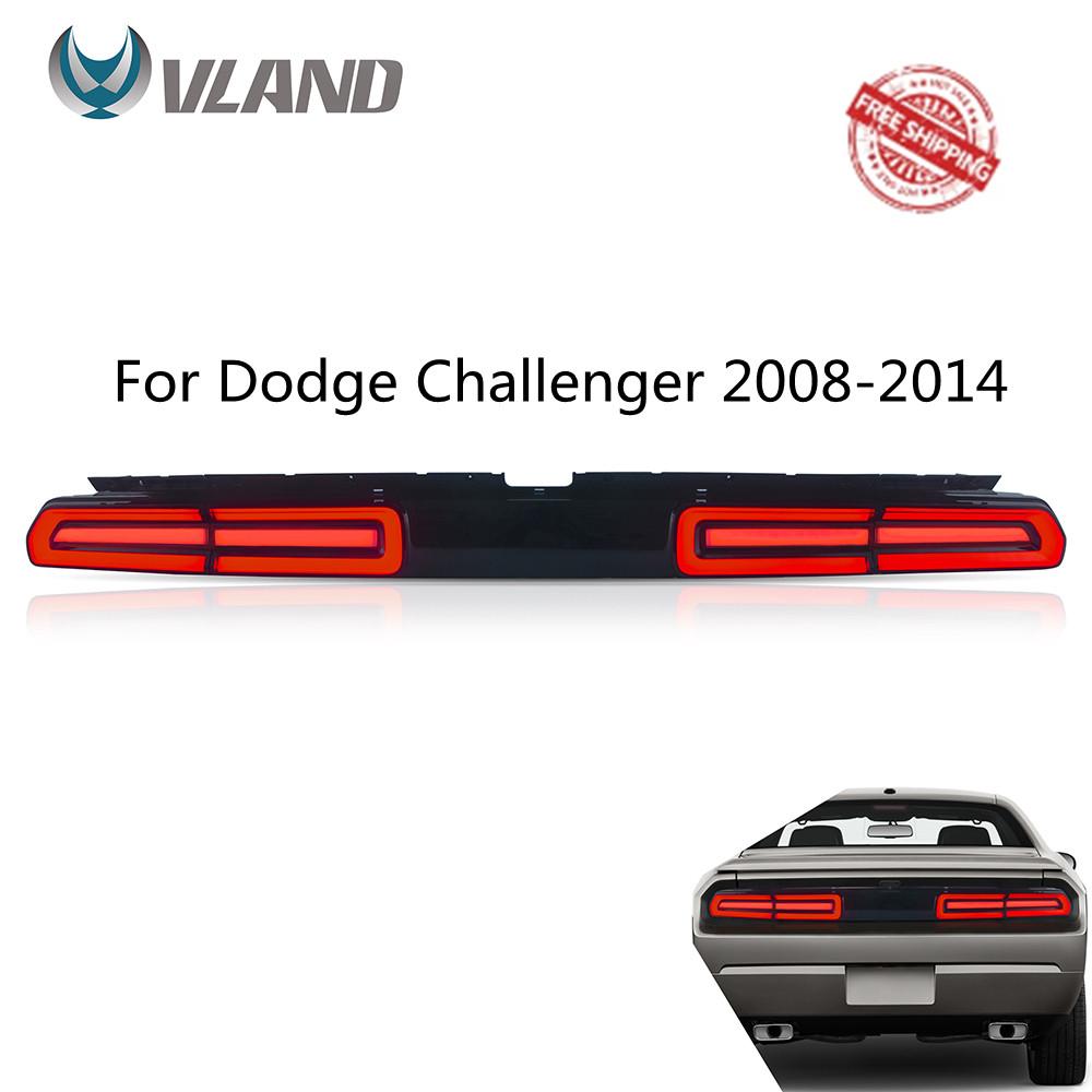 VLAND Car Accessories LED Tail Lights Assembly For Dodge Challenger 2008-2014 Tail Lamp Amber/Red Sequential Turn Signal Light