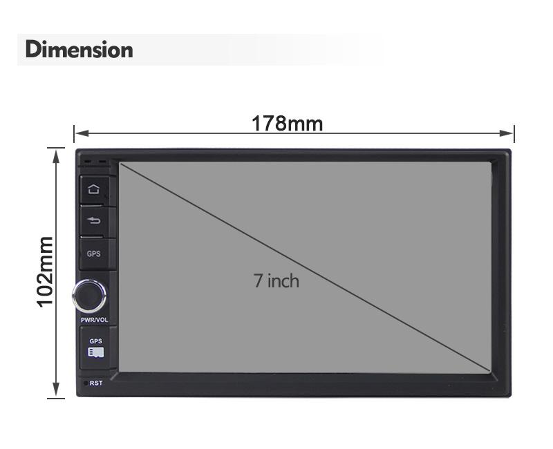 Eunavi 2 Din 7'' Universal Android Car Multimedia Player Radio Stereo GPS Auto Headunit Navigation Audio Screen USB RDS NO DVD