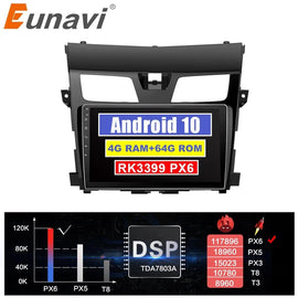 Eunavi Android 10 4G+64G DSP Car Radio Multimedia Video Player For Nissan Teana J33 2013 - 2018 Navigation GPS BT autoradio