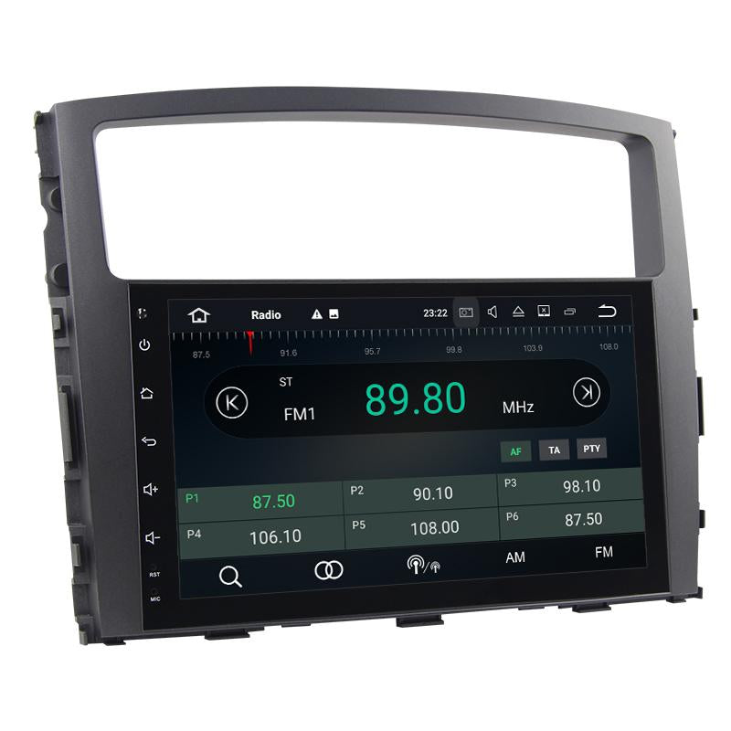 Eunavi 2 Din 9'' Quad Core Android 9.0 Car Radio Stereo Player GPS Navigation for MITSUBISHI PAJERO V97 2006-2015 1024*600 HD