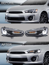 Laden Sie das Bild in den Galerie-Viewer, VLAND Headlamp Car Headlights Assembly For 2008-2018 Mitsubishi Lancer EVO X Head Light With Moving Turn Signal Dual Beam Lens