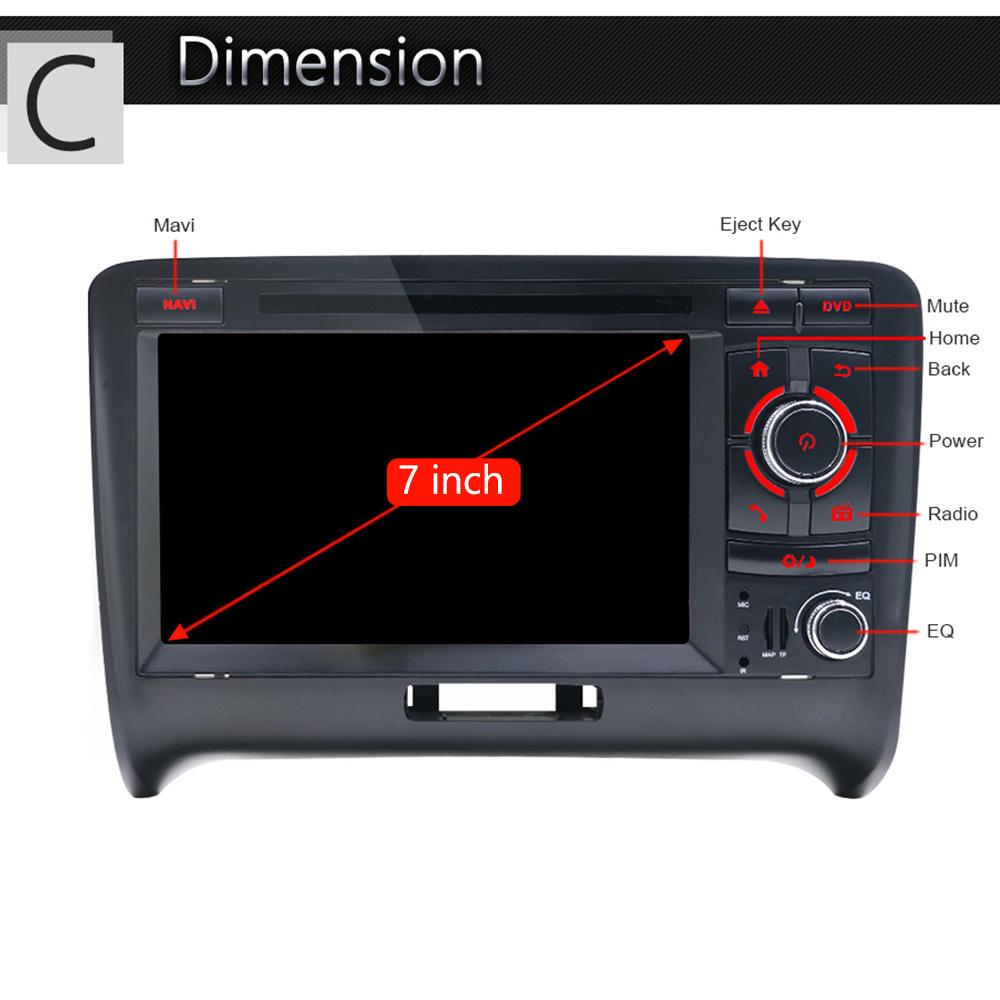 Eunavi 2 din Android 10 Car radio Multimedia Player dvd stereo GPS For Audi/TT 2006-2012 Canbus DDR3 2GB OBD2 Bluetooth RDS