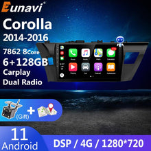 Cargar imagen en el visor de la galería, Eunavi 6G 128G Android 11 Car Radio Multimedia Video Player For Toyota Corolla E170 E180 2014 - 2016 Head unit 4G GPS 2 din dvd