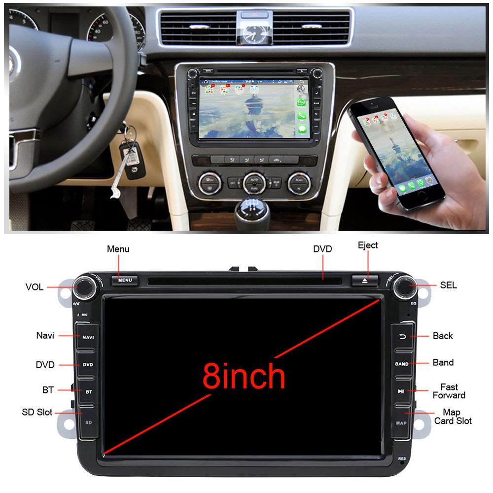 Eunavi 2 Din Android Car Multimedia DVD For VW Passat CC Polo GOLF 5 6 Touran EOS T5 Sharan Jetta Tiguan RNS510 Autoradio GPS 4G