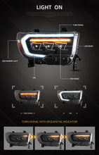 Cargar imagen en el visor de la galería, VLAND Car Lamp Assembly For Toyota Tundra 2007-2013 Full LED Headlight With Start-up Animation DRL