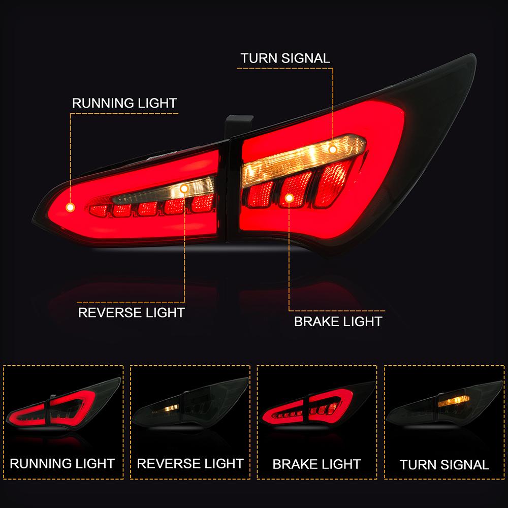 VLAND Car Accessories LED Tail Lights Assembly For Hyundai Santafe 2013-2017 Tail Lamp LED DRL With Turn Signal Reverse Lights