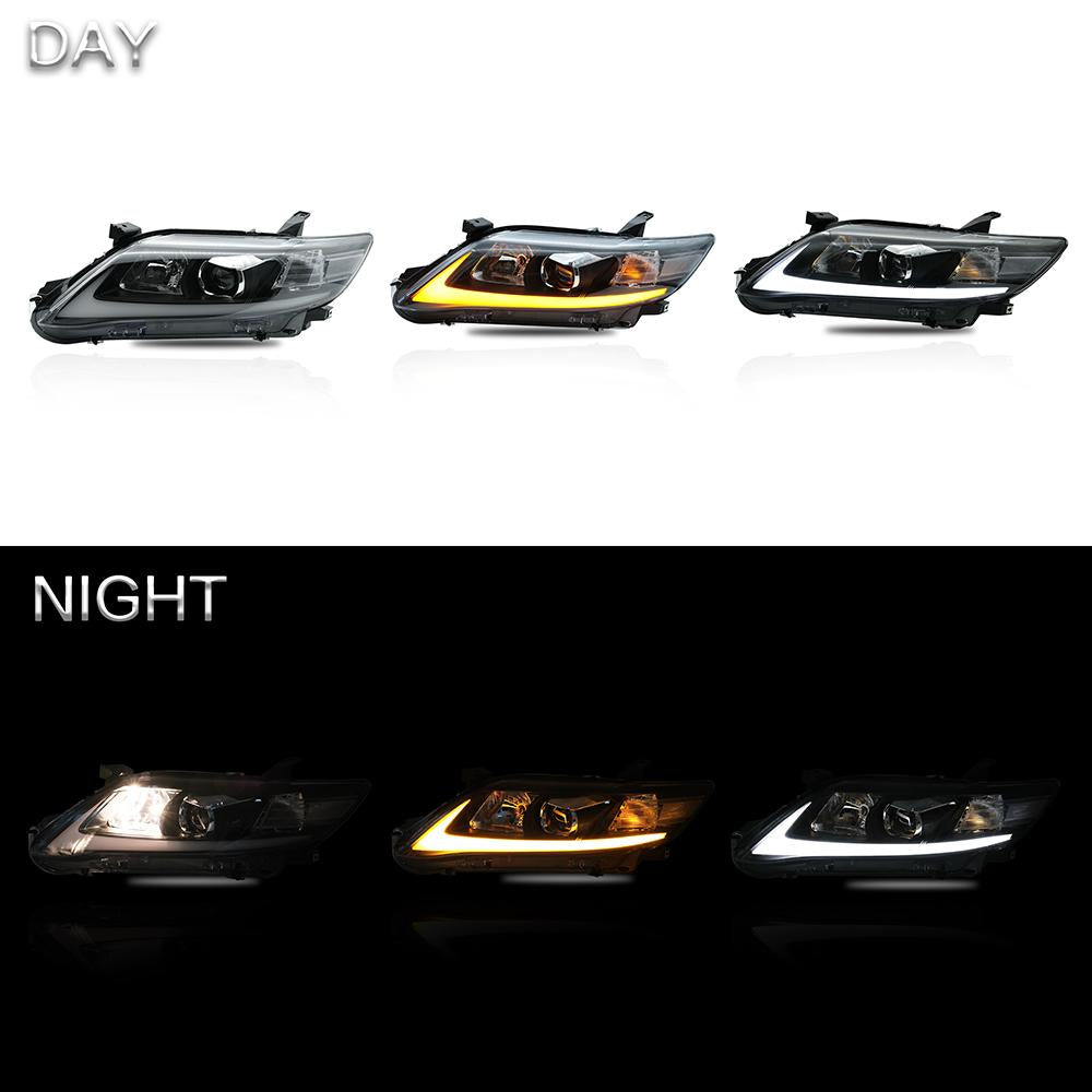 VLAND Headlamp Car Headlights Assembly for Toyota Camry 2010 2011 Headlight with moving turn signal Dual Beam Lens Plug-and-play