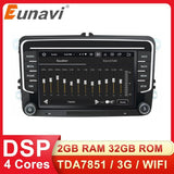 Eunavi 2 Din 7'' Android Car Radio GPS For Volkswagen VW Passat Polo GOLF Touran Jetta Tiguan Magotan Seat Multimedia Audio DSP