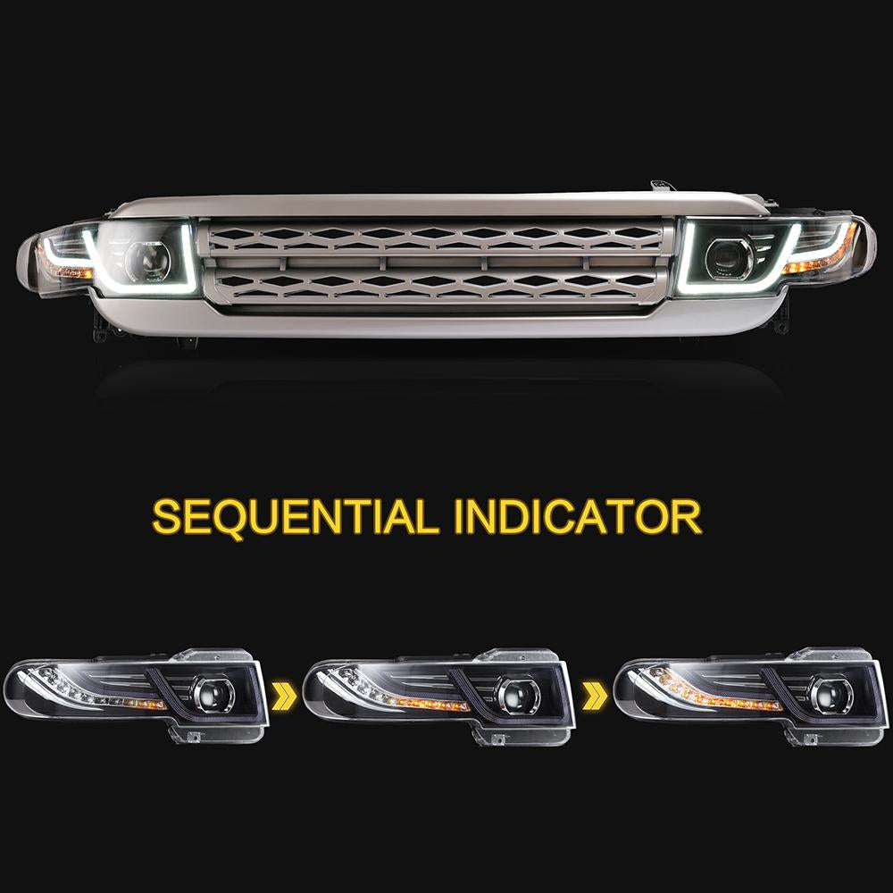 VLAND Headlamp Car Headlights Assembly For Toyota FJ Cruiser  Headlight LED DRL With Moving Turn Signal Dual Beam Lens2007-2014