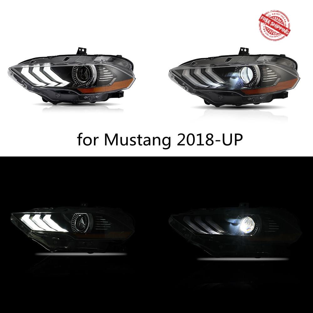 VLAND Full LED Headlights for Mustang  Headlamp Assembly with DRL Sequential Turn Signal factory accessory car led lights2018-UP