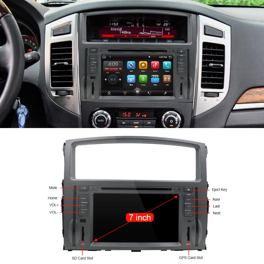 Eunavi 2 Din 7'' Android Car Radio DVD GPS Auto For MITSUBISHI PAJERO V97 2006-2014 Audio Stereo Multimedia Player WIFI