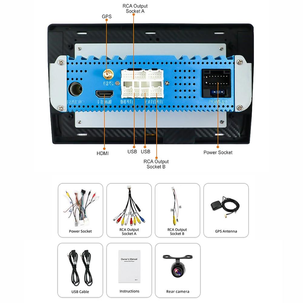 Eunavi 2 din car radio stereo multimedia Android 10 for Mitsubishi Outlander 2017 2Din headunit GPS TDA7851 audio navigation