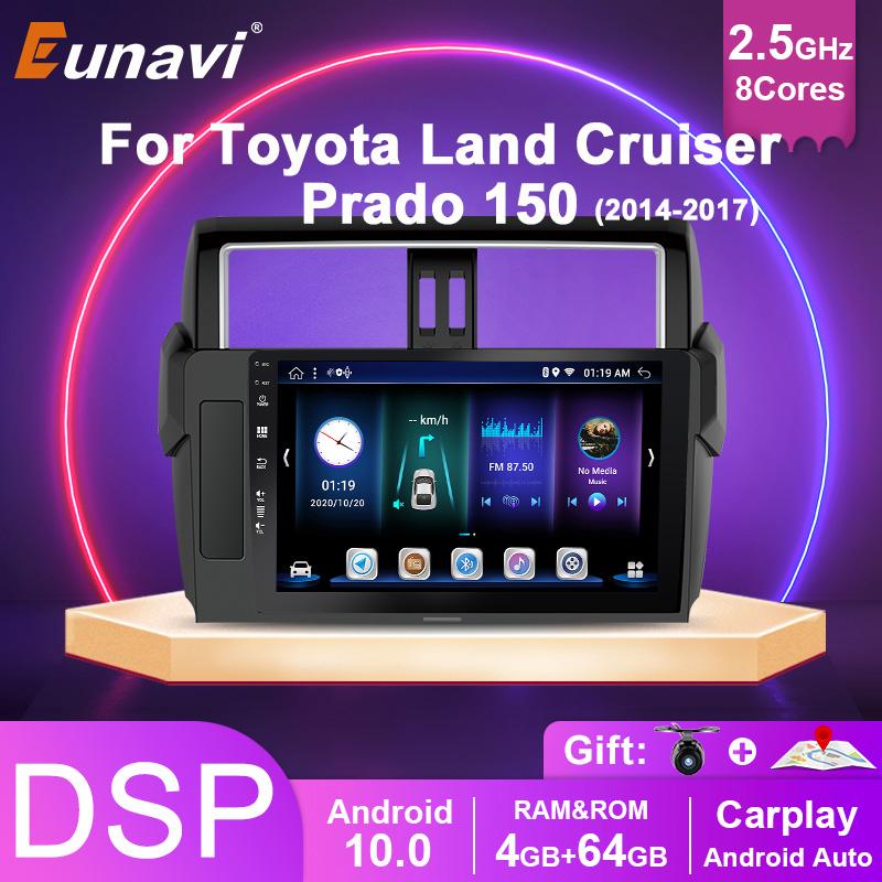 Eunavi Android 10 multimedialny odtwarzacz wideo jednostka główna dla Toyota Land Cruiser Prado 150 2013 2014-2017 radio samochodowe nawigacja GPS