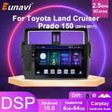 Eunavi Android 10 Multimedia-Videoplayer-Kopfeinheit für Toyota Land Cruiser Prado 150 2013 2014 - 2017 Autoradio-Navigation GPS