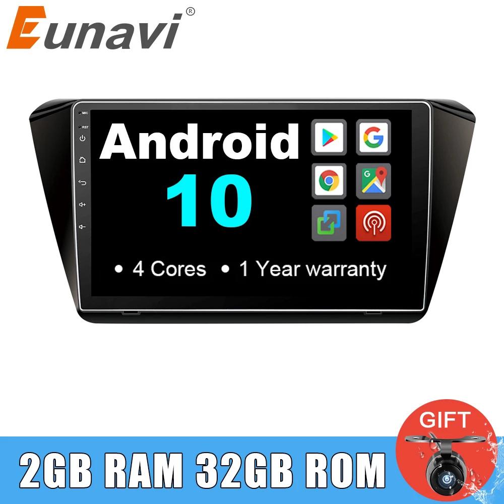 Eunavi 2 din Android 10 Car Radio HeadUnit Player for Skoda OCTAVIA 2007 2008 2009 2010 2011 GPS Navigation 1024*600 Multimedia