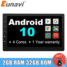 Cargar imagen en el visor de la galería, Eunavi 2 din Universal car radio stereo multimedia Android 10 2din autoradio touch screen 1024*600 GPS Navigation headunit