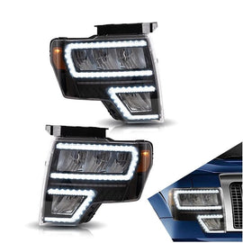 Vland Headlights Assembly For Ford F-150 2009-2014 With Full LED Start up Animation DRL Raptor Front Lamp