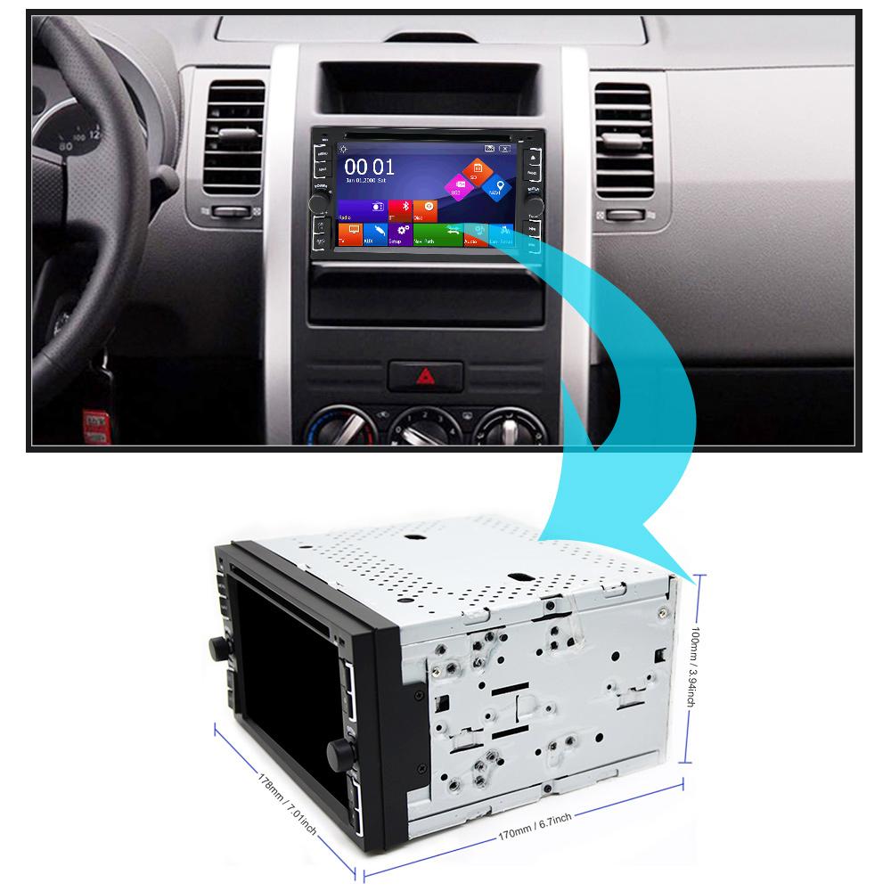 Eunavi 2 din multimedia universal car dvd radio player gps navigation tape recorder autoradio cassette stereo with free map card