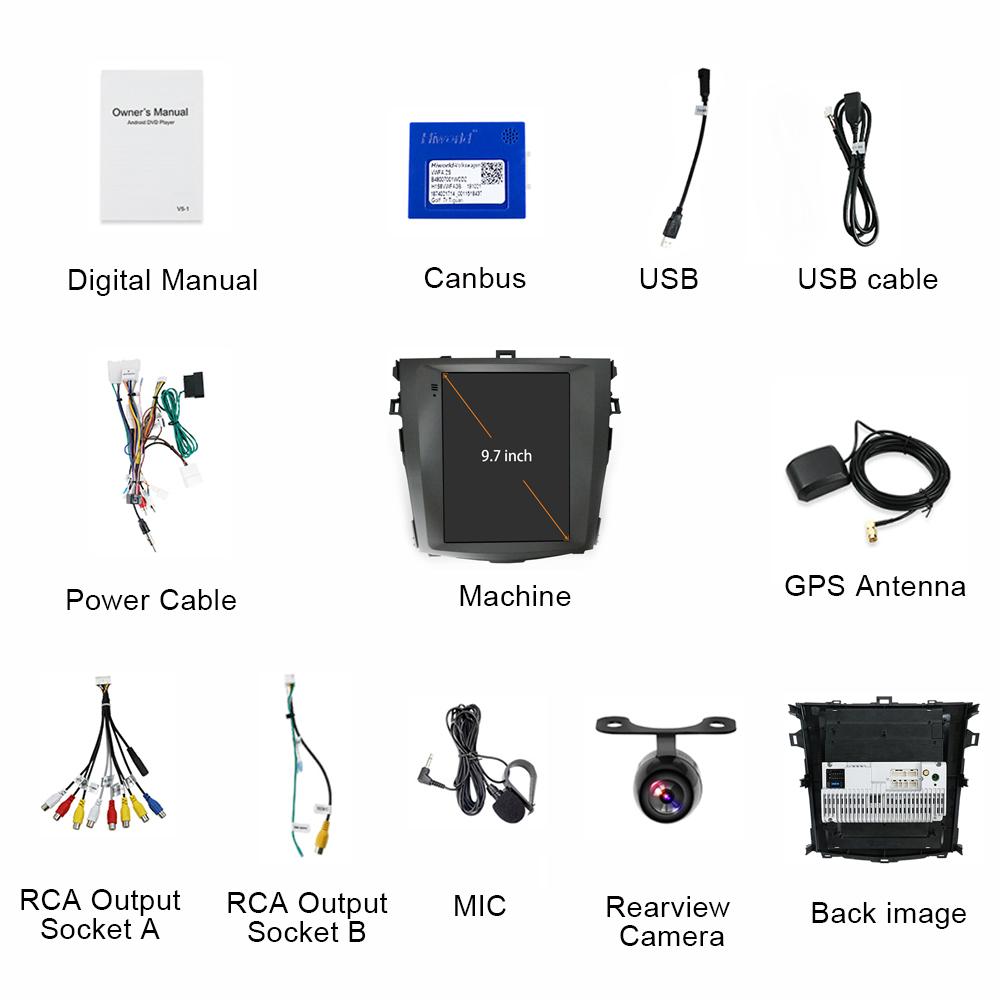 Eunavi 2Din Android samochodowy odtwarzacz multimedialny dla Toyota Corolla 2007 2008 2009 2010 2011 Radio pionowy ekran Tesla nawigacja gps