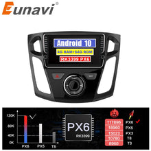 Load image into Gallery viewer, Eunavi 8 inch Android 10 2 Din Car Radio GPS Navigation Stereo For Ford Focus 2012-2015 WIFI 4G+64G RK3399 touch screen 1024*600