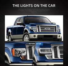 Laden Sie das Bild in den Galerie-Viewer, Vland Headlights Assembly For Ford F-150 2009-2014 With Full LED Start up Animation DRL Raptor Front Lamps