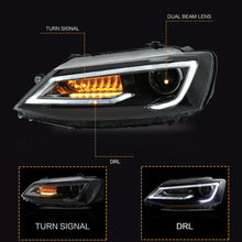 Charger l&#39;image dans la galerie, VLAND Headlamp Car Assembly fit for Volkswagen JETTA 2011-2019 Headlight Full LED Headlamp with DRL Sequential Turn Signal