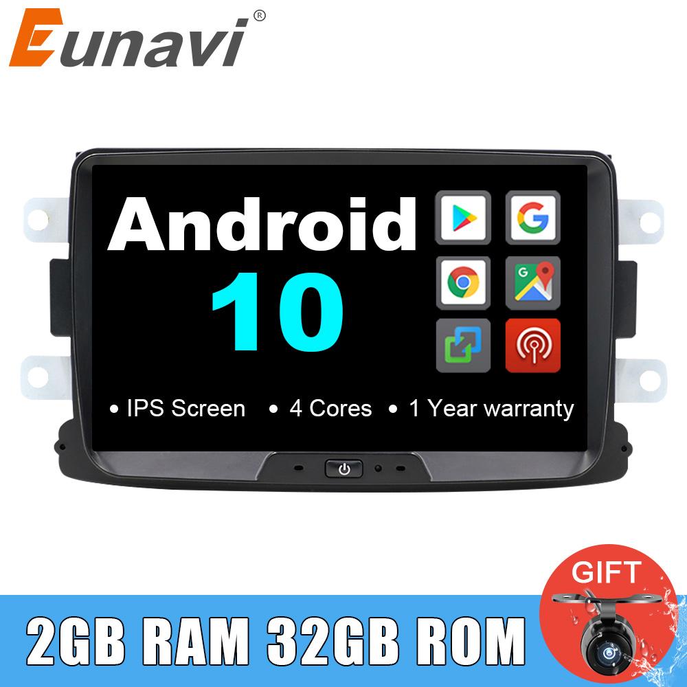 Eunavi 1 Din Android Autoradio GPS für Renault Dacia Duster Sandero Lodgy Dokker Navigation 4G Bildschirm HD Headunit 8 Zoll keine DVD