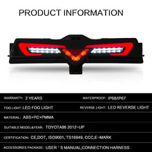 Laden Sie das Bild in den Galerie-Viewer, VLAND Car Accessories Fog Reverse Light For Toyota GT86 2012-2018 Subaru BRZ Scion FRS Bumper Light Fog Light Kit