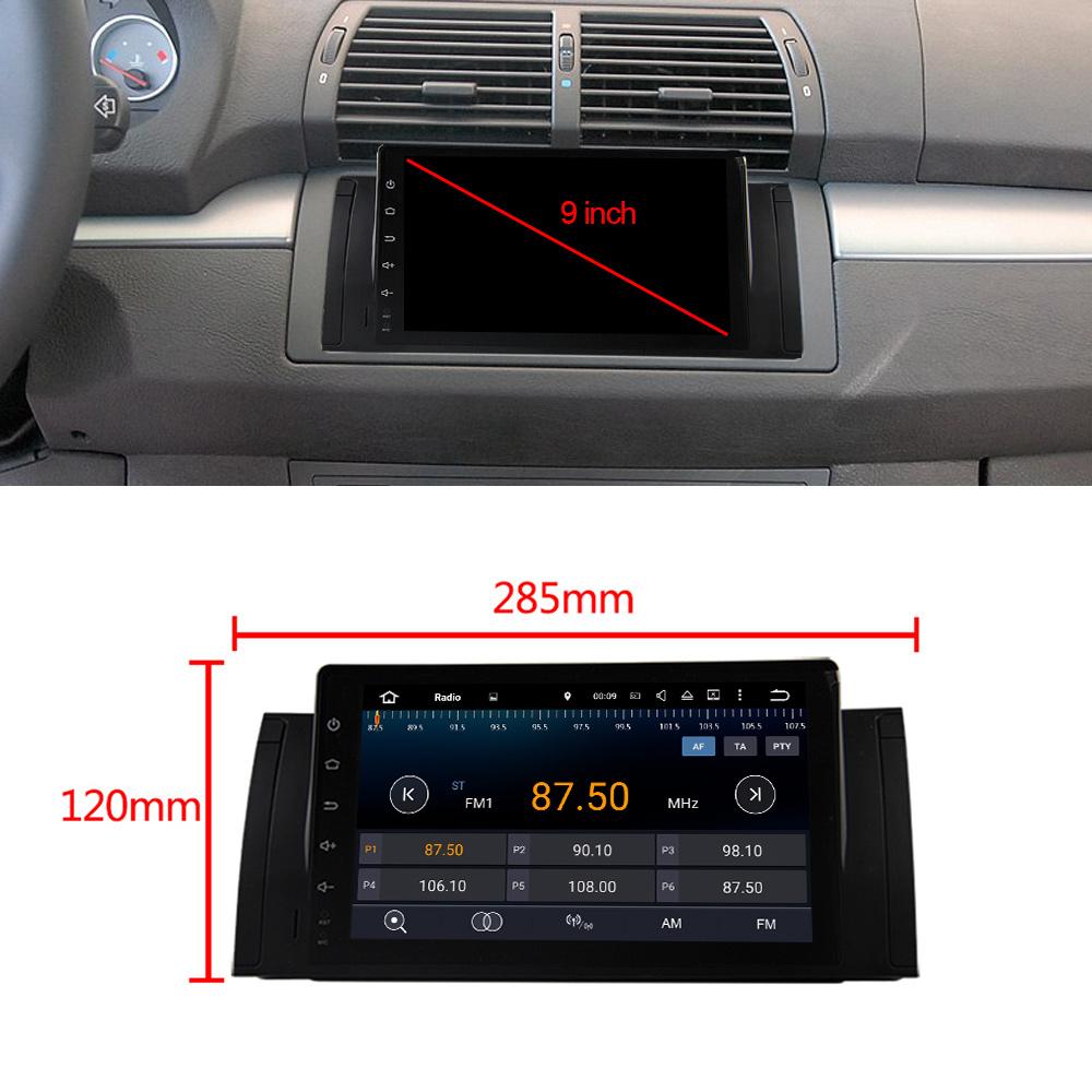 Eunavi Android 9 1 Din Car multimedia Radio player For BMW E53 E39 X5 5 series E38 M5 stereo gps 9'' no cd dvd 4G 64GB OBD DVR