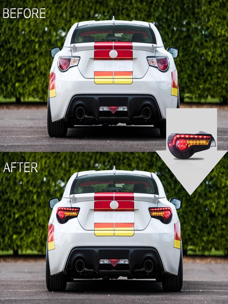 VLAND Tail Lights Assembly For Toyota 86 2012-UP Tail Lamp For Subaru BRZ/Scion FRS 2012-2019 With Moving Turn Signal Light