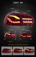 Laden Sie das Bild in den Galerie-Viewer, Vland Taillights Assembly For VW Golf 6/MK6 2008-2014 Dragon Scale Design Full LED With Dynamic Welcome + Sequential Turn Signal