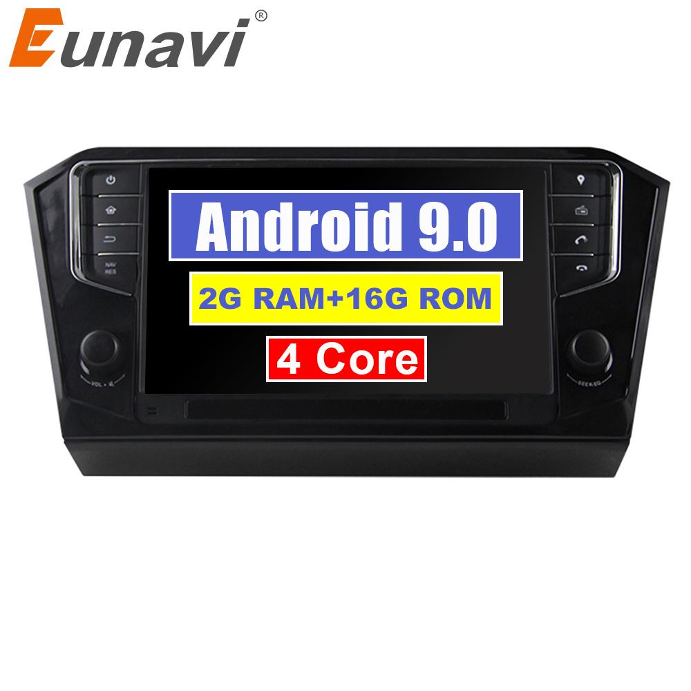 Eunavi 1 din Android 9.0 Autoradio Stereo Multimedia Player Für VW Passat B7 GPS Navigation Headunit Subwoofer 9 "Bluetooth